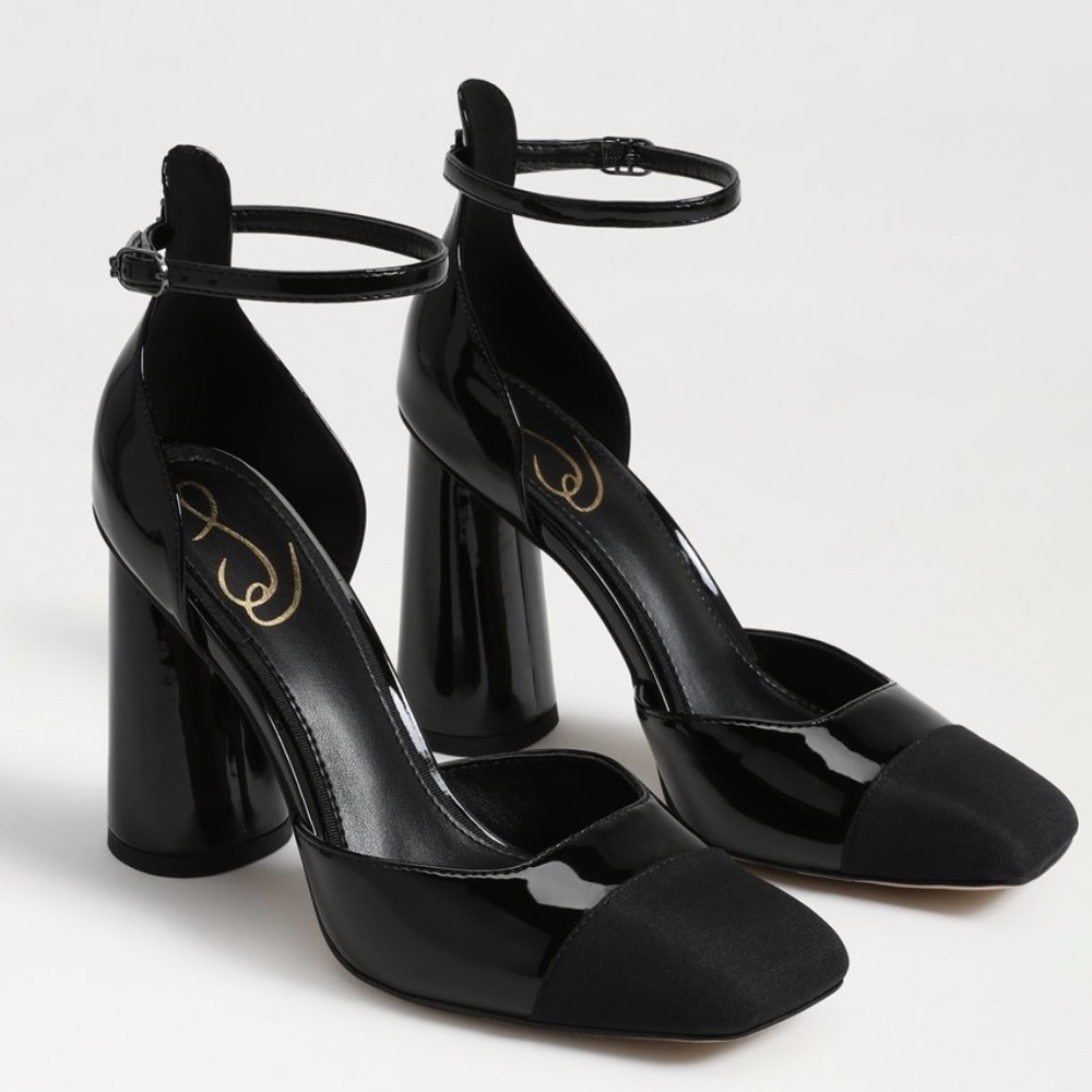 SAM EDELMAN CRISTINE ANKLE STRAP BLOCK HEEL